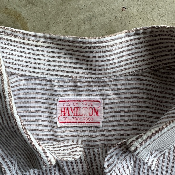 Vintage Cropped Striped Button Down Shirt - M - Picture 2 of 4